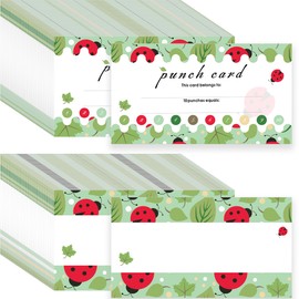300 Pieces Punch Cards, Incentive Loyalty Reward Card Student Awards Loyalty Cards for Business, Classroom, Kids Behavior, Students, Teachers (Circle Shape)