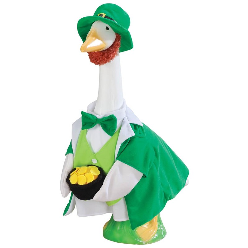 Gaggleville Lucky Leprechaun Goose Outfit, Fits Large 23" H Statue,