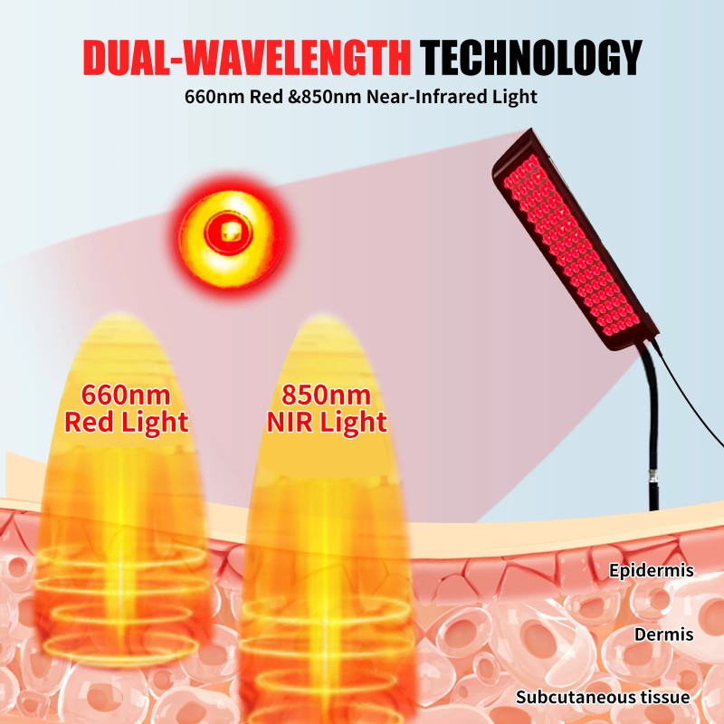 12W 75 LEDs Red Light Therapy Panel 660/850nm Dual Wavelength