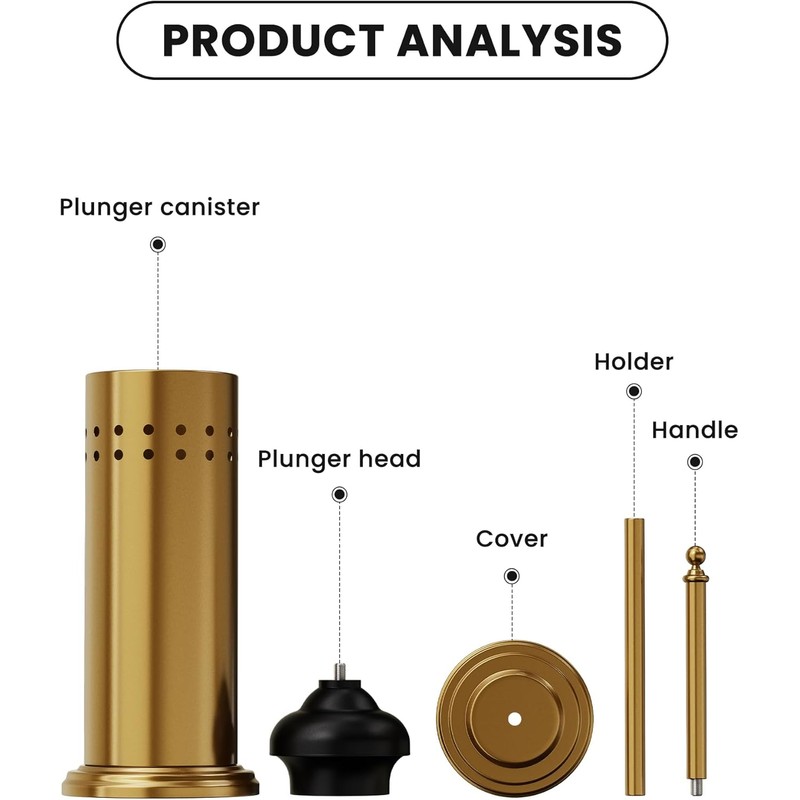 DOWRY Anti-Hand Off Toilet Plunger with Holder for Bathroom,Powerful Efficient