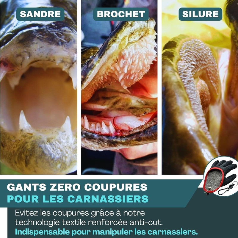 KRAKEN FISHING Universal Size Anti Bite Predator Glove with Magnetic