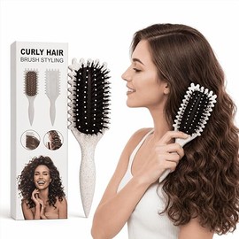 Cepillo Para Cabello Rizado Para Mujeres,cepillo definidor de rizos. | Cepillo para Cabello Ondulado, Desenreda Sin Frizz con Cerdas Suaves,bounce cur