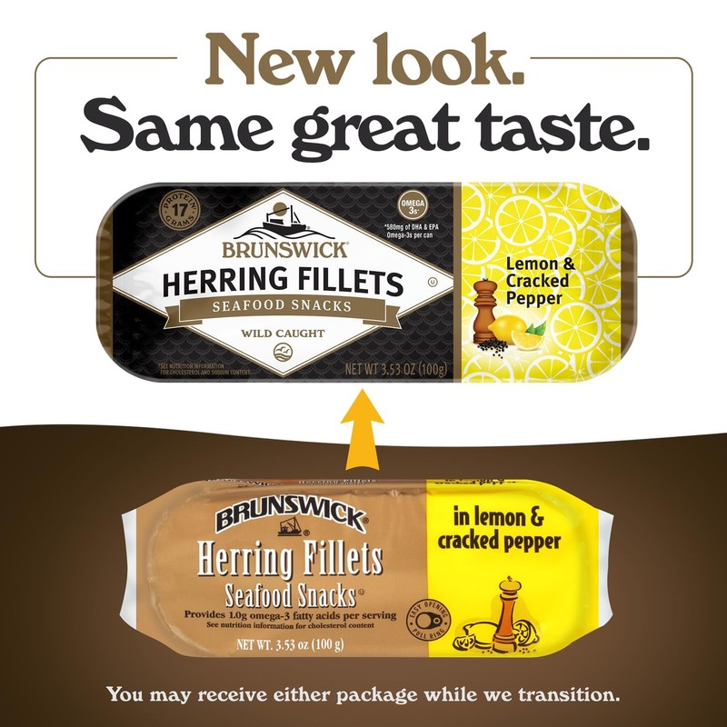 Brunswick Herring Fillets in Lemon & Cracked Pepper, 3.53 Oz