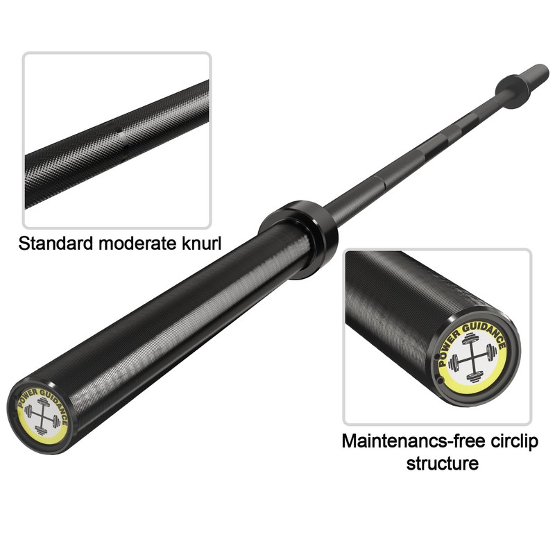 POWER GUIDANCE Olympic Barbell Bar, 7ft Strength Training Bar for