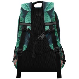 Dallonan Backpack Watercolor Red Fox in Green Leaves and Blue Butterfly School College Backpack Laptop Casual Daypack