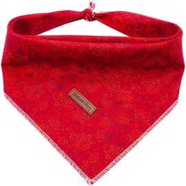 Lionheart glory Dog Bandana 1 Pack Washable Soft Cotton Christmas Bib Scarf Adjustable Kerchief Square Dog Bandanas for Large Dogs Red Neckerchiefs
