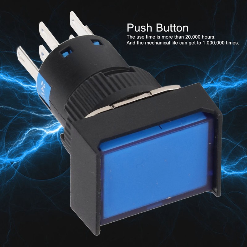 25Pcs Push Button Switch Self Locking AC DC 24V Accessory