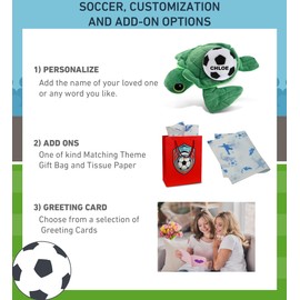 DolliBu Big-Eye Sea Turtle Stuffed Animal with Soccer Ball Plush - Soft Huggable Turtle, Adorable Playtime Plush Toy, Cute Wildlife Gift, Super Soft Plush Doll Animal Toy for Kids and Adults - 6 Inch