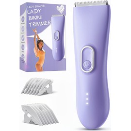 Bikini Trimmer for Women - Painless Pubic Hair Trimmer with 3 Shaving Speeds, IPX7 Waterproof Electric Razor, Cordless Women’s Bikini Shaver for Sensitive Skin