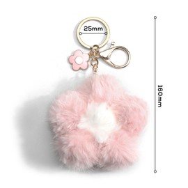 OBEISN Keyring with Sakura and Plush Flower, Birthday Gift for Women, Girlfriend, Sister, Creative Gift Set for Women, Gifts for Girlfriend, Birthday Gift for Women