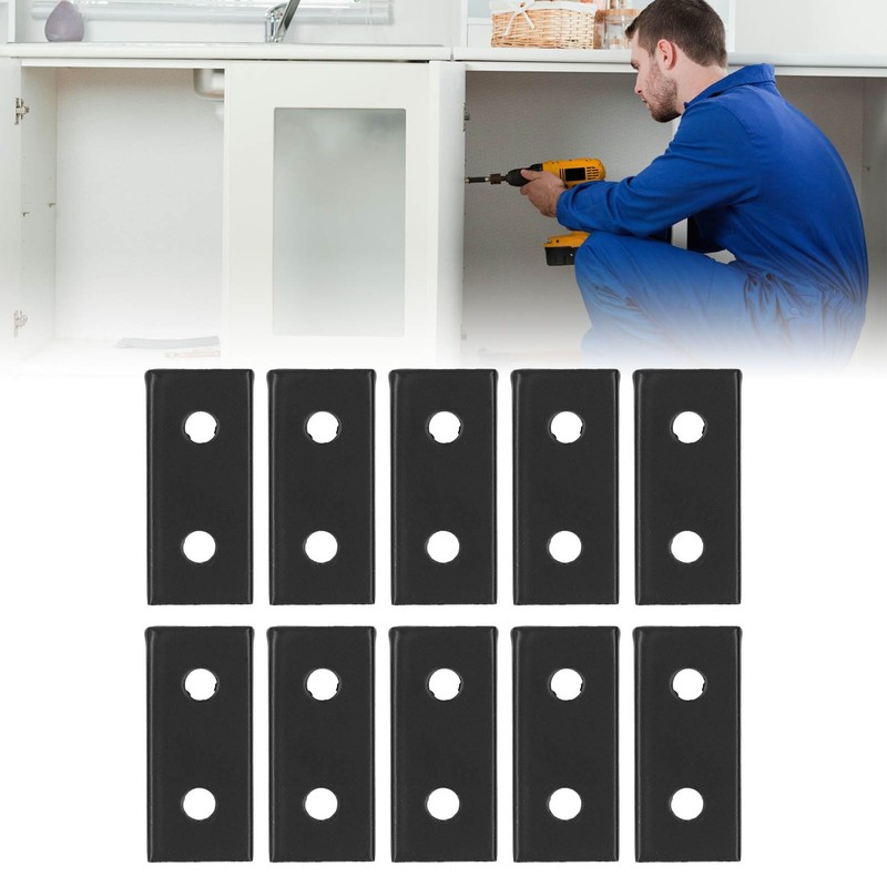 10PCS Flat Tie Plate Aluminum Alloy 2 Holes Rustproof Anti