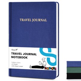 Koogel notizblock Travel Journal Lined, Blue Hardcover Travel Diary Guided Notebook for Travelers Plan 112 Sheets/224 Pages 80gsm