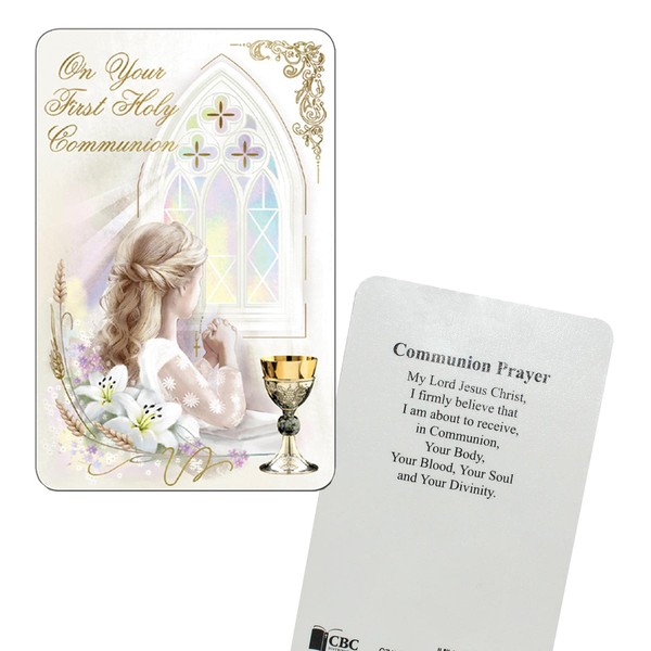 Laminated Prayer Card First Holy Communion 8.5x5.5cm – Girl C71724