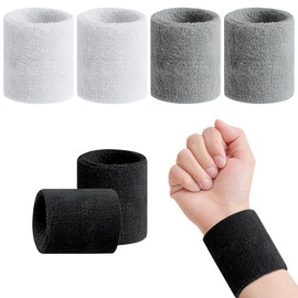 Muñequeras de Sudor, Pulseras de Tela de Rizo de Algodón, Muñequeras Deportivas para Hombres y Mujeres, Thicken Bandas Sudor para Deportes, Beisbol, Gimnasio, Entrenamiento, Tenis, Baloncesto 3 Pares