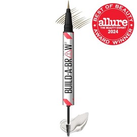 Maybelline Build-A-Brow 2-in-1 Brow Pen and Sealing Eyebrow Gel, Eyebrow Makeup for Real-Looking, Fuller Brows, Ash Brown, 1 Count                    