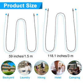 2 Pcs Travel Clothes Line for Hotel Room Sea to Clothesline Portable Retractable Clothesline with Hooks and Suction Cups Camping Accessories Cruise Essentials for Outdoor and Indoor Use