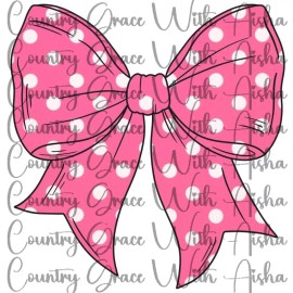 Handmade Sublimation Transfer Pink Bow Ready To Press Heat Transfer