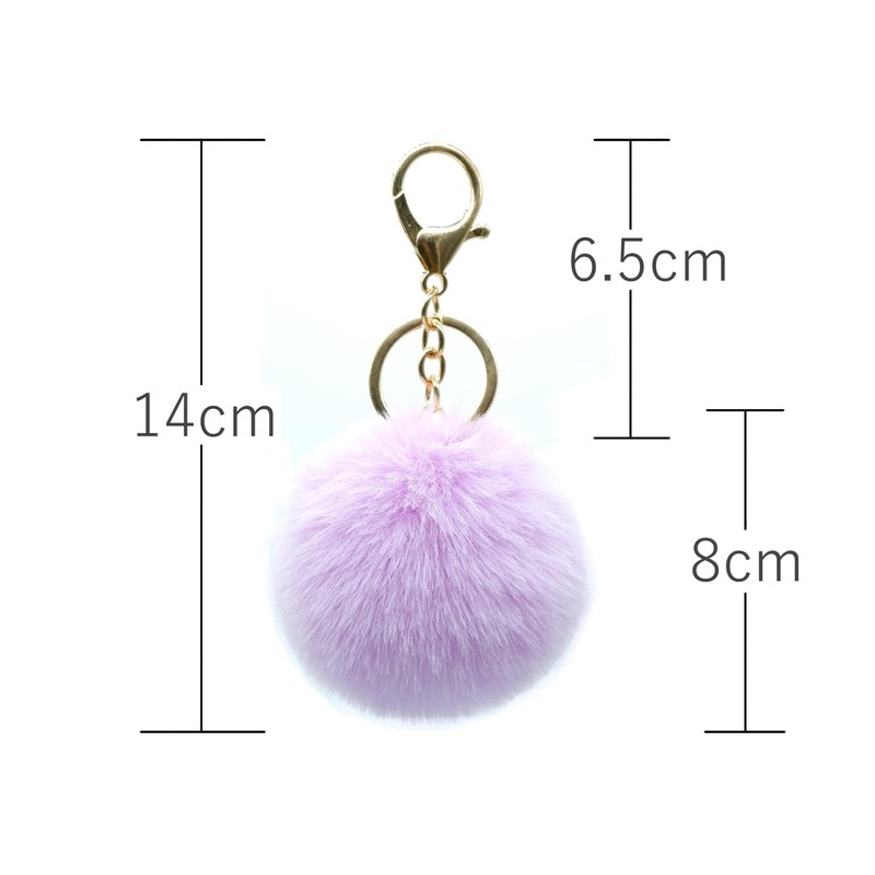 COZENTA Charm, Fluffy, Pom Pom Keychain, Cute, Set of 2,