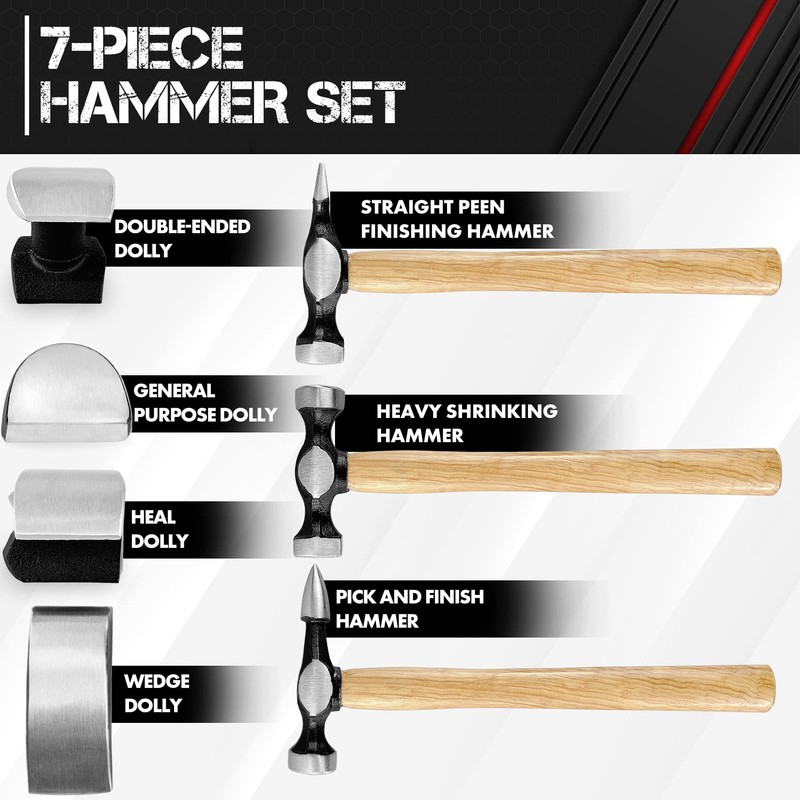 C&T Auto Body Repair Tool Kit,7 Piece,Car Body Repair Tool