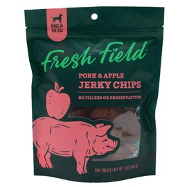 Fresh Field Pork & Apple Jerky Chips, 5 oz – All-Natural Dog Treats, USA Made, No Fillers, Supports Digestion & Nerves