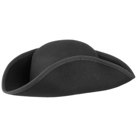 Lipodo Dreispitz Wool Felt Hat Pirate Hat Women/Men – Felt Hat Made in Italy – Hat Summer/Winter, black