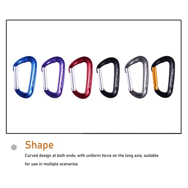 5Pcs Aluminum Alloy Climbing Carabiners 12KN (2697 Lbs) Heavy Duty