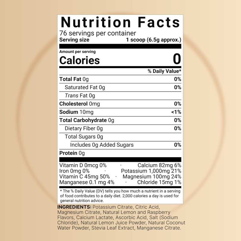 Naturebell Electrolytes Powder No Sugar, 500g (76 Servings) | Keto
