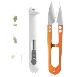 3-in-1 Sewing Kit with Automatic Seam Ripper, Needle Threader, U-Shaped Scissors, Quilting Tools