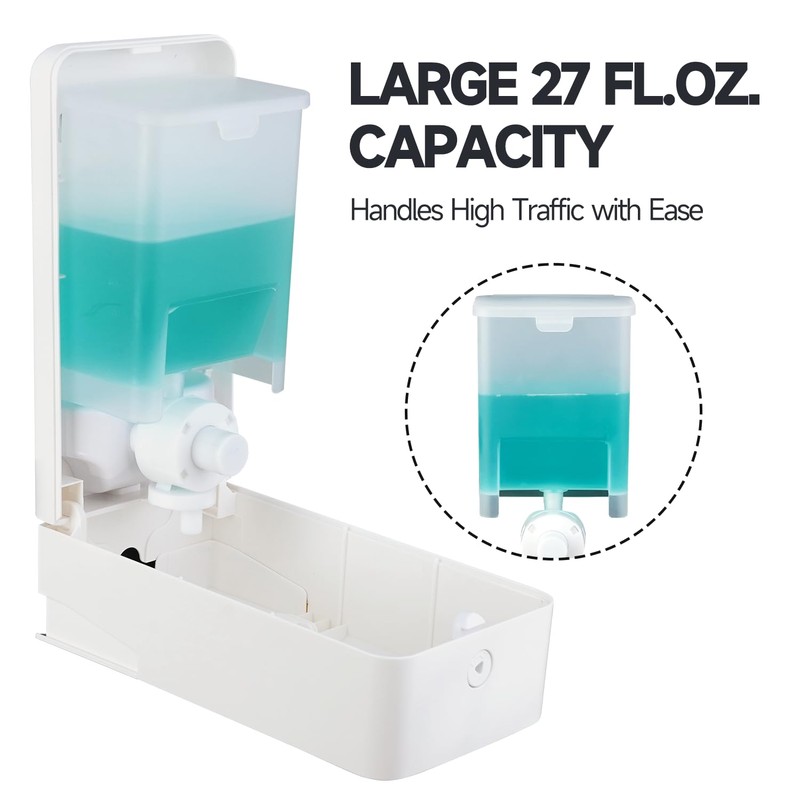 anydry Wall-mounted Manual Pressurized Soap Dispenser, 800ml Capacity with Visual