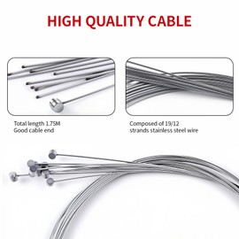 pawpoem 10 PCS Universal Inner Bike Brake Cable, 1.8m Bicycle Brake Inner Wire Cable, Stainless Steel Inner Brake Wire for MTB, Road Bike, Mountain Bicycle, Cycling Brake Cable Replacement
