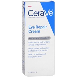 CeraVe Eye Repair Cream | 2 Pack (0.5 Ounce each) | Eye Cream for Dark Circles and Puffiness | Fragrance Free