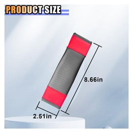 2PCS Car Seat Belt Shoulder Protection, Carbon Fiber Safety Car Seatbelt Shoulder Strap Cushion, Soft Harness Pad for Your Neck and Shoulder, Car Seat Belt Cover Accessories for Car Truck (Black Red)