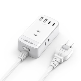 Mscien Extension Cord with 6.6 ft (2 m) Switch, USB Outlets, 3 AC Outlets, 2 USB - C, 2 USB - a Power Strip Included, Outlet Tap, Table Tap, Outlet, Branch, Oa Tap, Outlet, Octopus, Lightning Guard