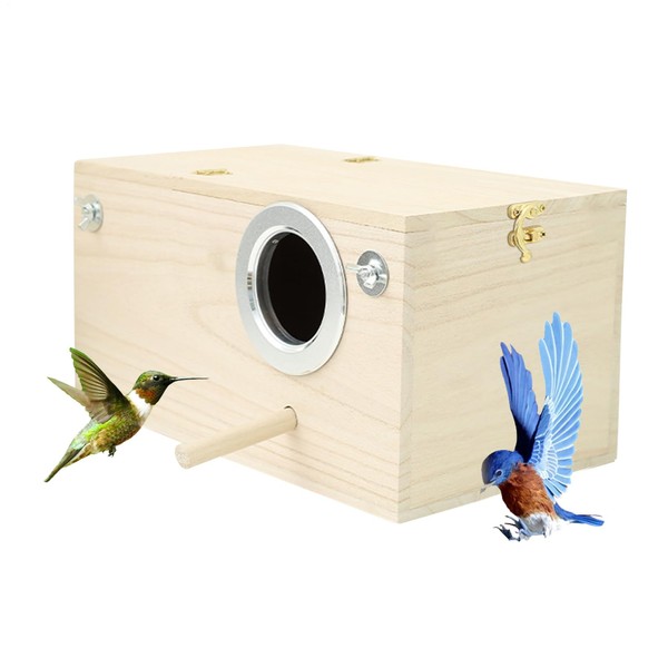 Parakeet Nest Box - Parakeet Nest Breeding Wood Box -