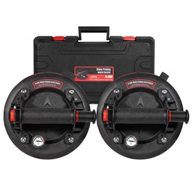 Glass Suction Cups 8-inch Heavy Duty Hand-held Glass Lifter 600LBS Load Capacity Powerful Industrial Suction Cups for Ttransport Glass Window Tile with Carry Box