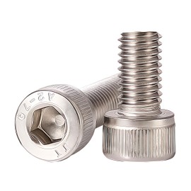 M10x1.5 Bolt, M10x 25mm Socket Head Cap Screws Metric, Allen Socket Drive, 304 Stainless Steel (A2-70), Full Thread, Bright Finish, Machine Thread, Quantity 10