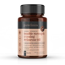 Supreme Strength Evening Primrose Oil (6 months supply - 180 Capsules) - 1000mg of 80% Linoleic Acid.