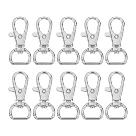sourcing map 20Pcs Swivel Clasps, 0.51 Inch D Ring Lobster Clasp Claw Metal Push Gate Snap Hook for Purse Making Keychain Belt Strap, Silver