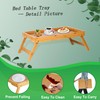 Asuthzon Bed Tray Table for Eating with Folding Legs, Bamboo