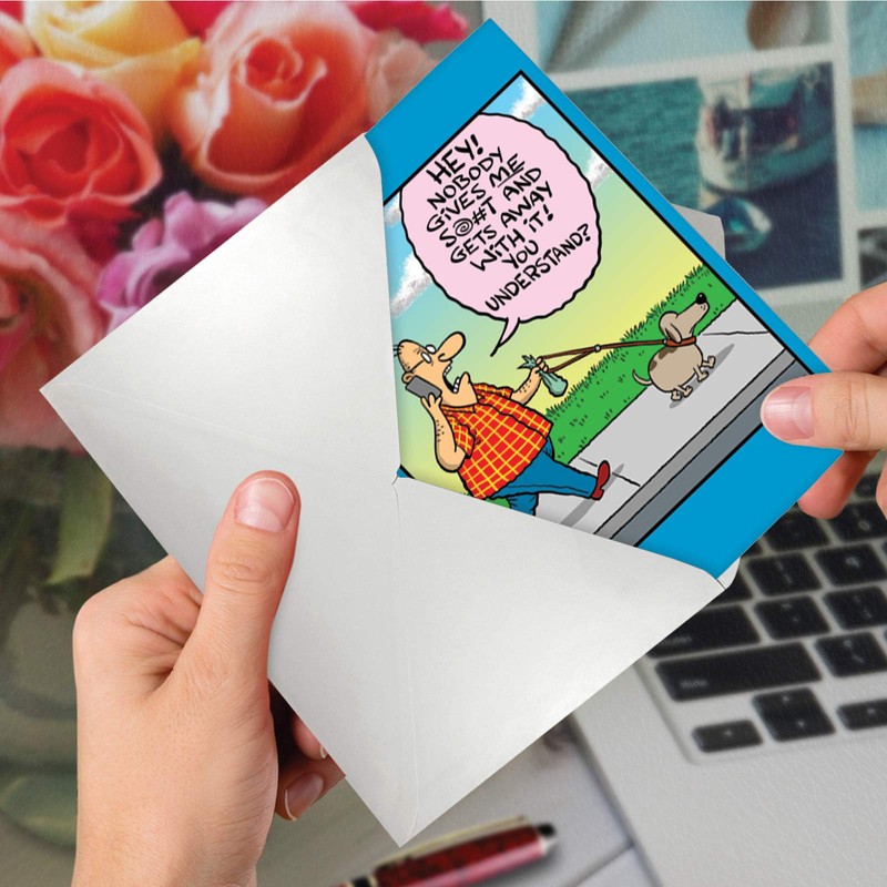 NobleWorks Dog Walker - Father's Day Greeting Card with Envelope