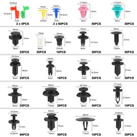 725Pcs Car Push Retainer Clips & Auto Fasteners Assortment,23 Most Popular Sizes of Bumper Fender Rivet Kits and Fastener Removal Tools for Toyota GM Ford Honda Acura Chrysler