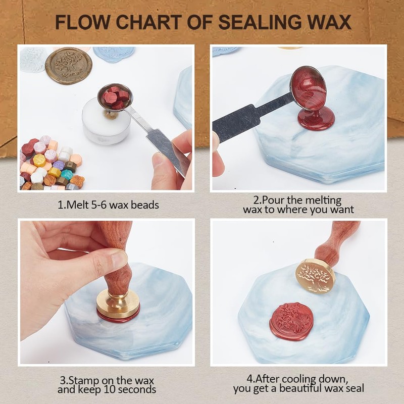 DELORIGIN Pomegranate Wax Seal Stamp Wedding Invitations Embossed Seal Stamp
