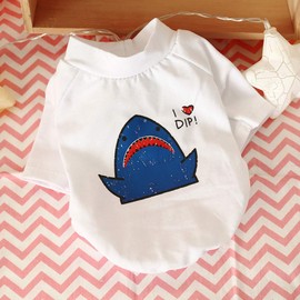 Wakemi-JP Pet Outfit, Pet T-Shirt, Dog Outfit, Dog Wear, Spring/Summer, Vest, Pajamas, Sports Outfit, Tank Top, Gentle, Cotton, Dog Costume, Fashion, for Small-to-Medium-Sized Dogs + Cats (XS, Shark)