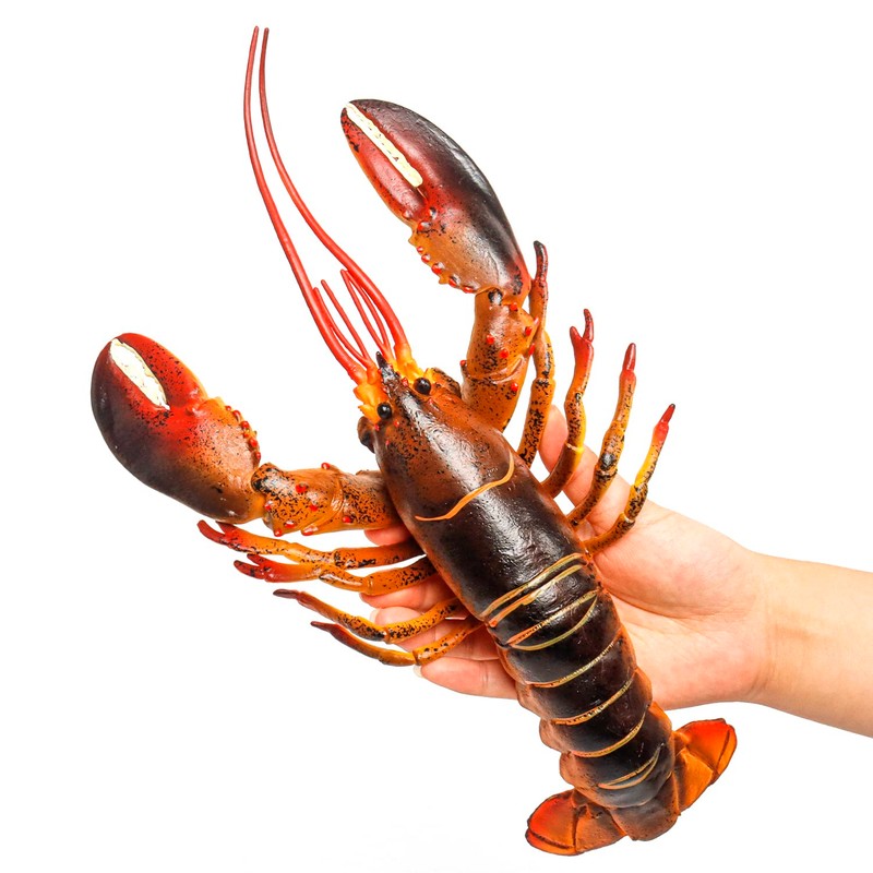 Hiawbon 13 Inch Realistic Lobster Figure - Plastic Lobster Figurine