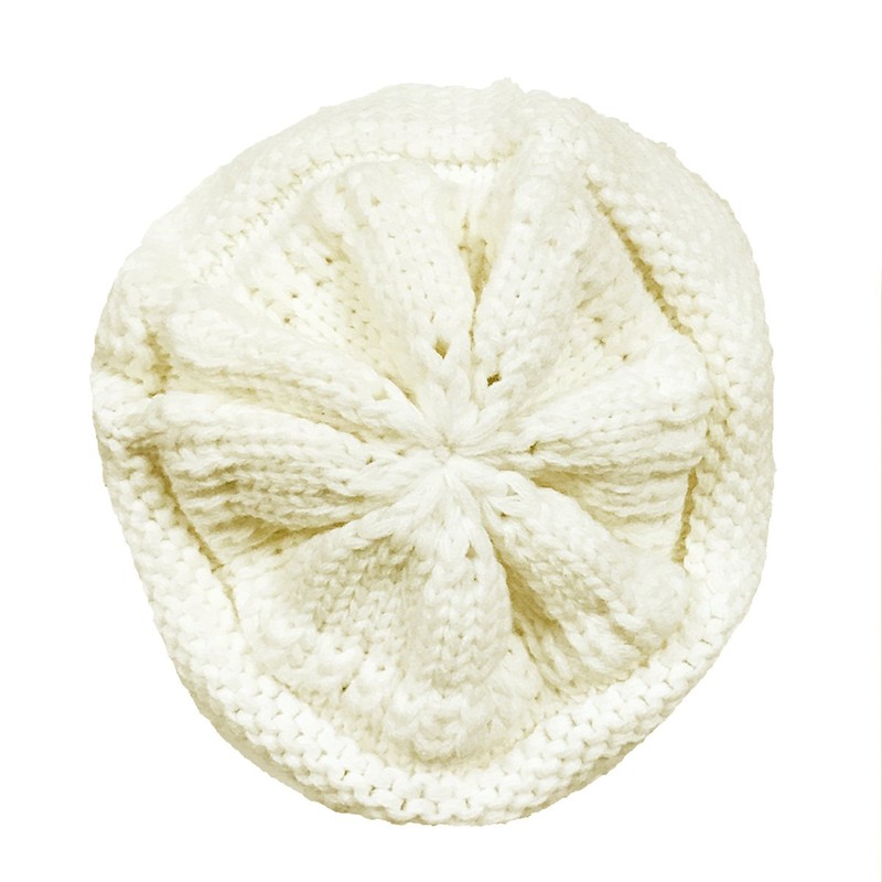 Bowbear Winter Knit Slouchy Beanie, Cream