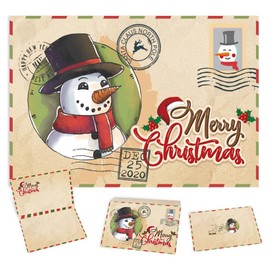 5 Pack Vintage Christmas Greeting Cards Christmas Postcard 6 x 4" Santa Claus Reprint Antique Postcard Set Retro Christmas Cards with Kraft Envelopes Blank Christmas Greetings Holiday Cheer for Friends Relatives (Santa Claus Snow)