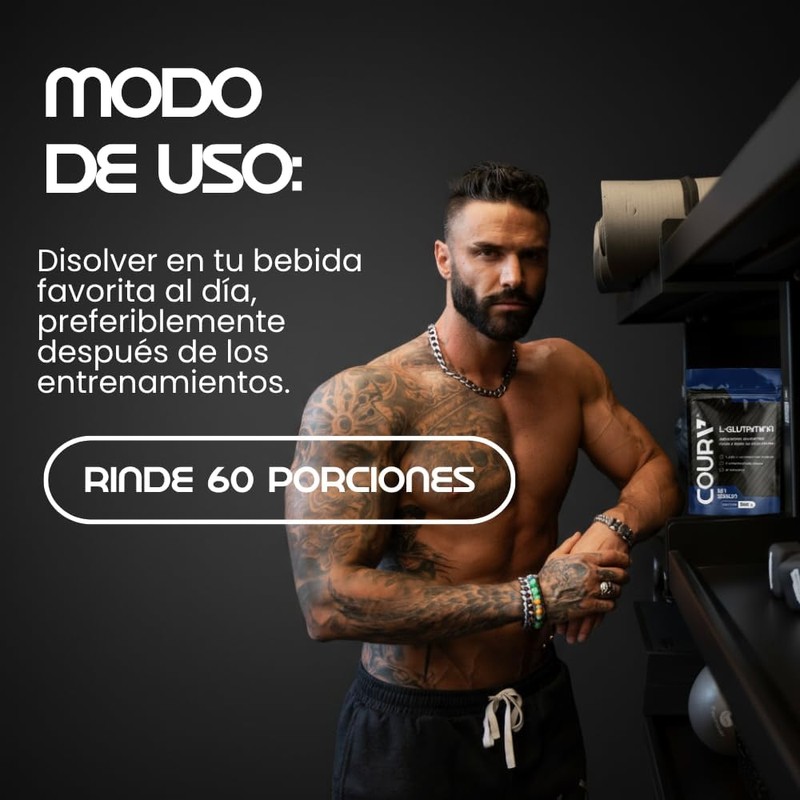 COURA Glutamina Micronizada Pura en Polvo - Sin Sabor