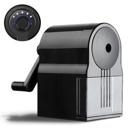Manual Pencil Sharpener with Container, for 6.5-8 mm Pens, Automatic Pen Feed, Sharpener with Crank, Manual Sharpener, Pencil Sharpener for Children, School, Office
