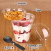 Slomg 50 Pack 12 oz Plastic Parfait Cups with Dome