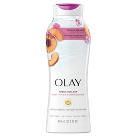 Olay Fresh Outlast Paraben Free Body Wash with Energizing Notes of Peach and Cherry Blossom, 12.3 fl oz